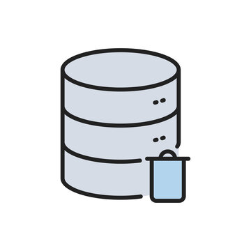 Clear database icon. High quality coloured vector illustration.