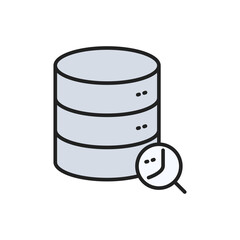 Search data in the database icon. High quality coloured vector illustration.