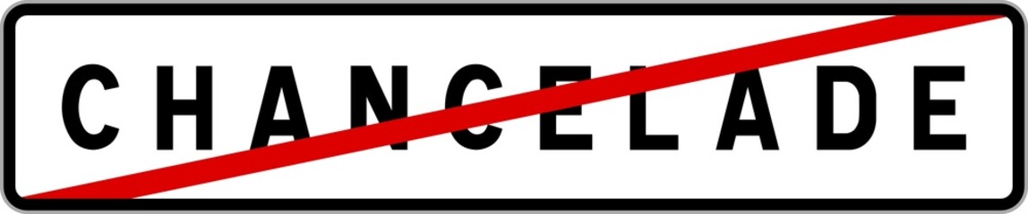 Panneau sortie ville agglomération Chancelade / Town exit sign Chancelade