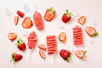 Strawberry ice and fresh berries.