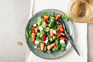 Strawberry feta cheese salad.