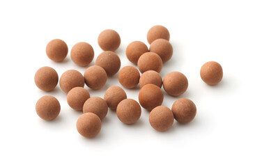 Group of brown clay balls