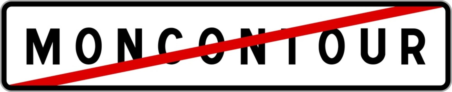 Panneau sortie ville agglom&eacute;ration Moncontour / Town exit sign Moncontour