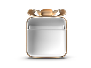3d present gift box cut half rendering illustration
