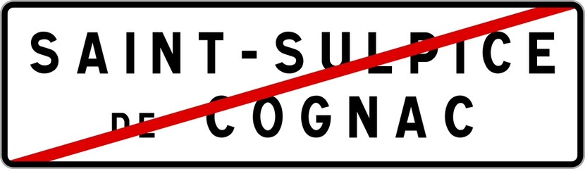 Panneau sortie ville agglomération Saint-Sulpice-de-Cognac / Town exit sign Saint-Sulpice-de-Cognac