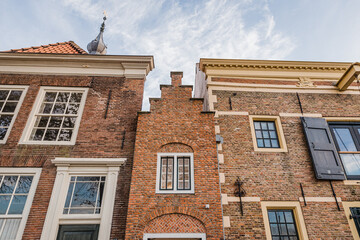 landscape of dutch houses in amsterdam
