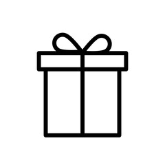 gift box, gift box with ribbon  - vector icon