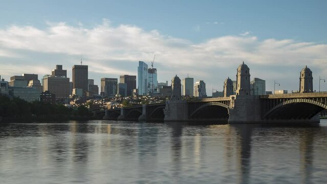 Boston Massachusetts Skyline Summer Morning Time Lapse