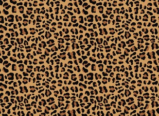Seamless leopard print vector trendy pattern, modern cat texture on textile
