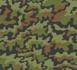 Fototapeta premium Green military camouflage vector texture, army uniform camouflage. Ornament. Fashion