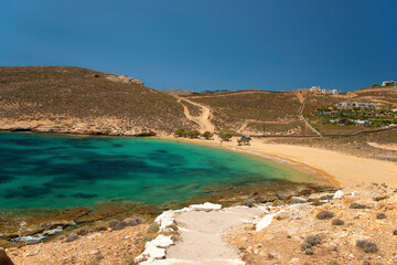 Agios Sostis beach on Serifos island in Greece