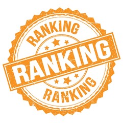 Obraz premium RANKING text on orange round stamp sign