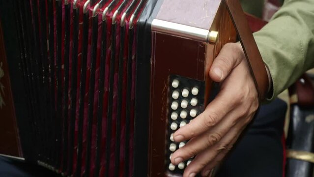 Playing the accordion during
