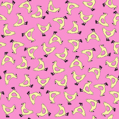 Vector illustration of a pattern with chickens.
