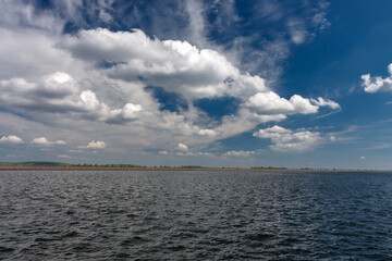 Upper water  reservoir of the pumped storage hydro power plant Dlouhe Strane in Jeseniky Mountains,...