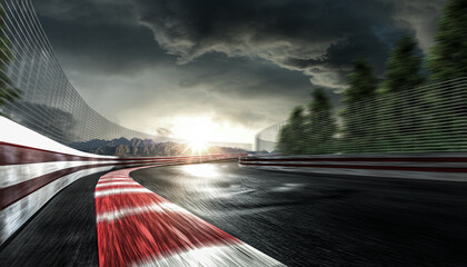 Obrazy na Plexi  Rennstrecke Geschwindikeit Motorsport