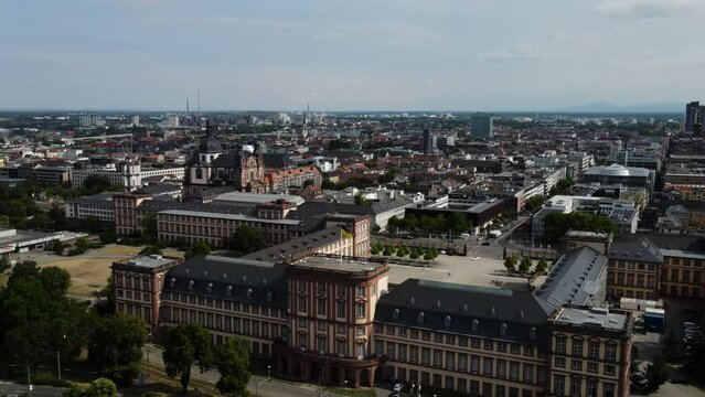 Aerial view on Mannheim in Baden Wurttemberg, Germany