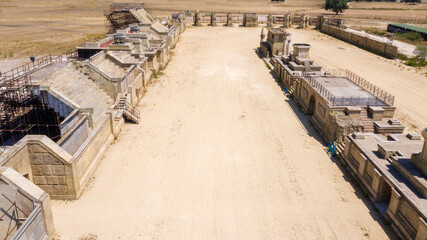 Reconstruction of an ancient Roman stadium for the chariot race.