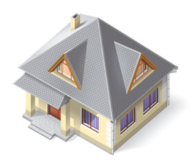 Illustration of a detached building. Top view