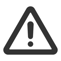 Exclamation mark in triangle, danger sign, warnings - vector sign, web icon, illustration on white background, glyph style