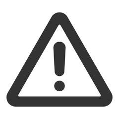 Exclamation mark in triangle, danger sign, warnings - vector sign, web icon, illustration on white background, glyph style