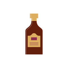 Bottle of rum, great design for any purposes. Flat style. Color form. Party drink concept. Simple image shape