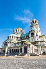 Alexander Nevsky Cathedral in Sofia, Bulgaria. The Orthodox church is the most famous landmark in Sofia, Bulgaria