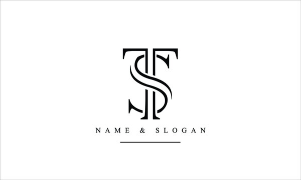 TS, ST, T, S abstract letters logo monogram