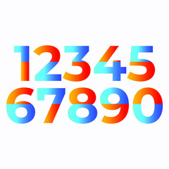 2 Color Gradient Number Vector Design With White Background