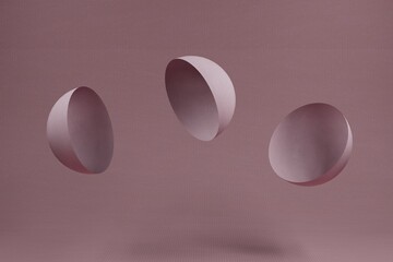 brown hemispheres on a brown background. 3D rendering. 3d illustration