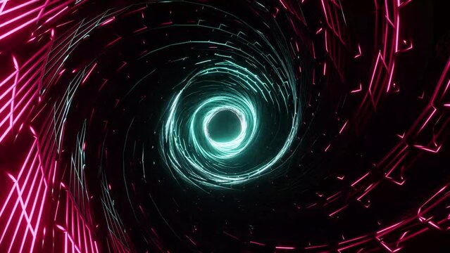 Space cyberpunk tunnel VJ loop background