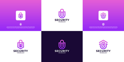 set of security logo design inspiration.