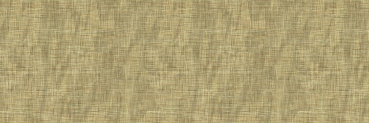 Seamless jute hessian fiber texture border background. Natural eco beige brown fabric effect banner. Organic neutral tone woven rustic hemp ribbon trim edge