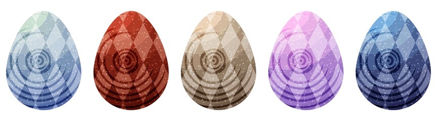 Fototapeta na wymiar Easter eggs fantasy set. Vector illustration.