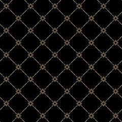 Geometric background pattern abstract gold luxury color vector print. Cristmass design seamless pattern of gold chain, stars. Luxury creative print design for invite, gift certificate, vip card
