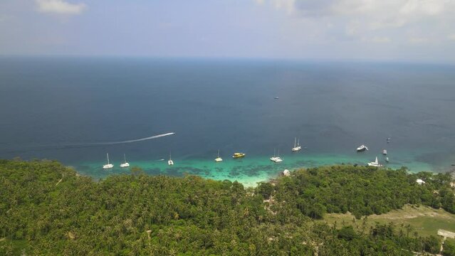 The aerial views of Ko Racha Yai island in Thailand