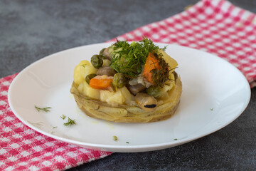 Traditional delicious Turkish food; Artichoke with olive oil (zeytinyagli enginar)
