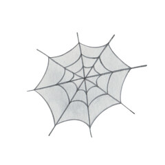 spider web or cobweb isolated on white. watercolor illustration, halloween and spooky concept