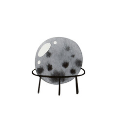 watercolor illustration of magic ball isolated on white background.   magical and esoteric concept