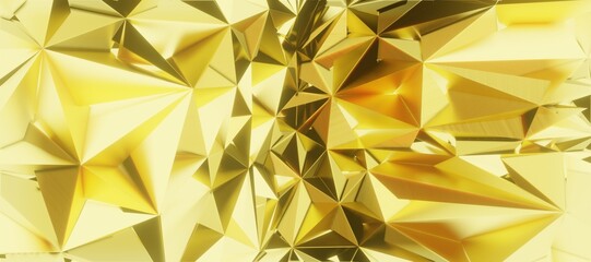 Abstract golden background geometric pattern of design 3d render