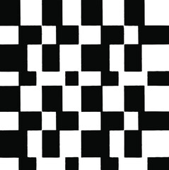 Rough, irregular texture composed of monochrome geometric elements. Overlay distressed grunge background. Abstract vector illustration. Isolated on white background. EPS10