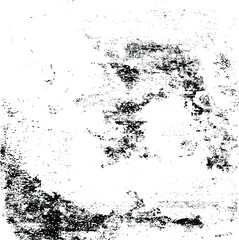 Monochrome texture composed of irregular graphic elements. Distressed uneven grunge background. Abstract vector illustration. Overlay for interesting effect and depth. Isolated on white background.