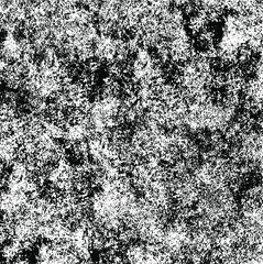 Monochrome texture composed of irregular graphic elements. Distressed uneven grunge background. Abstract vector illustration. Overlay for interesting effect and depth. Isolated on white background.