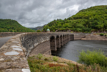 Fototapeta na wymiar One of a series of dams in the Elan Valley, Wales, UK.