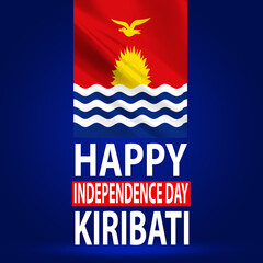Happy Independence Day Kiribati Wallpaper with Waving Flag. Abstract national holiday celebration and wishes