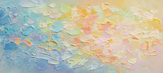 Art Abstract acrylic and watercolor painting stucco wall . Pastel Color texture horizontal long...