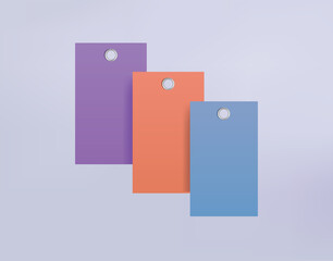 Shopping Brand Tag Blank Mockup Colorful Set Template For E-Commerce Sales Offer Clothes Jeans Shirt T-Shirt Discount