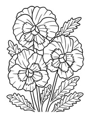 Pansy Flower Coloring Page for Adults