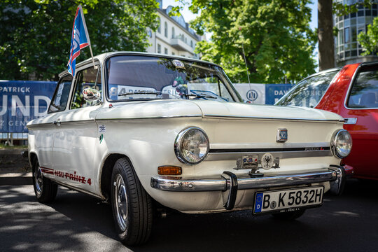 BERLIN - JUNE 18, 2022: Two-door sedan NSU Prinz 4L, 1972. Classic Days Berlin.