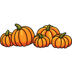 Thanksgiving Pumpkins Cartoon Colored Clipart 